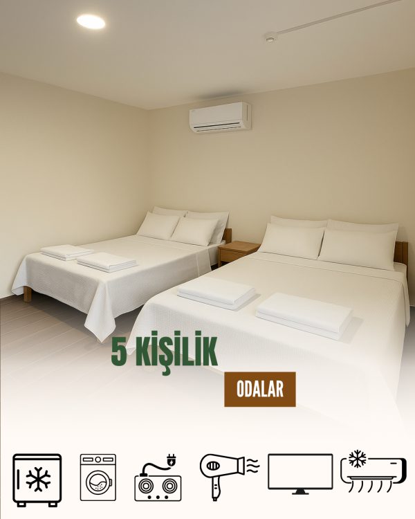 5 Kişilik Çift Yataklı